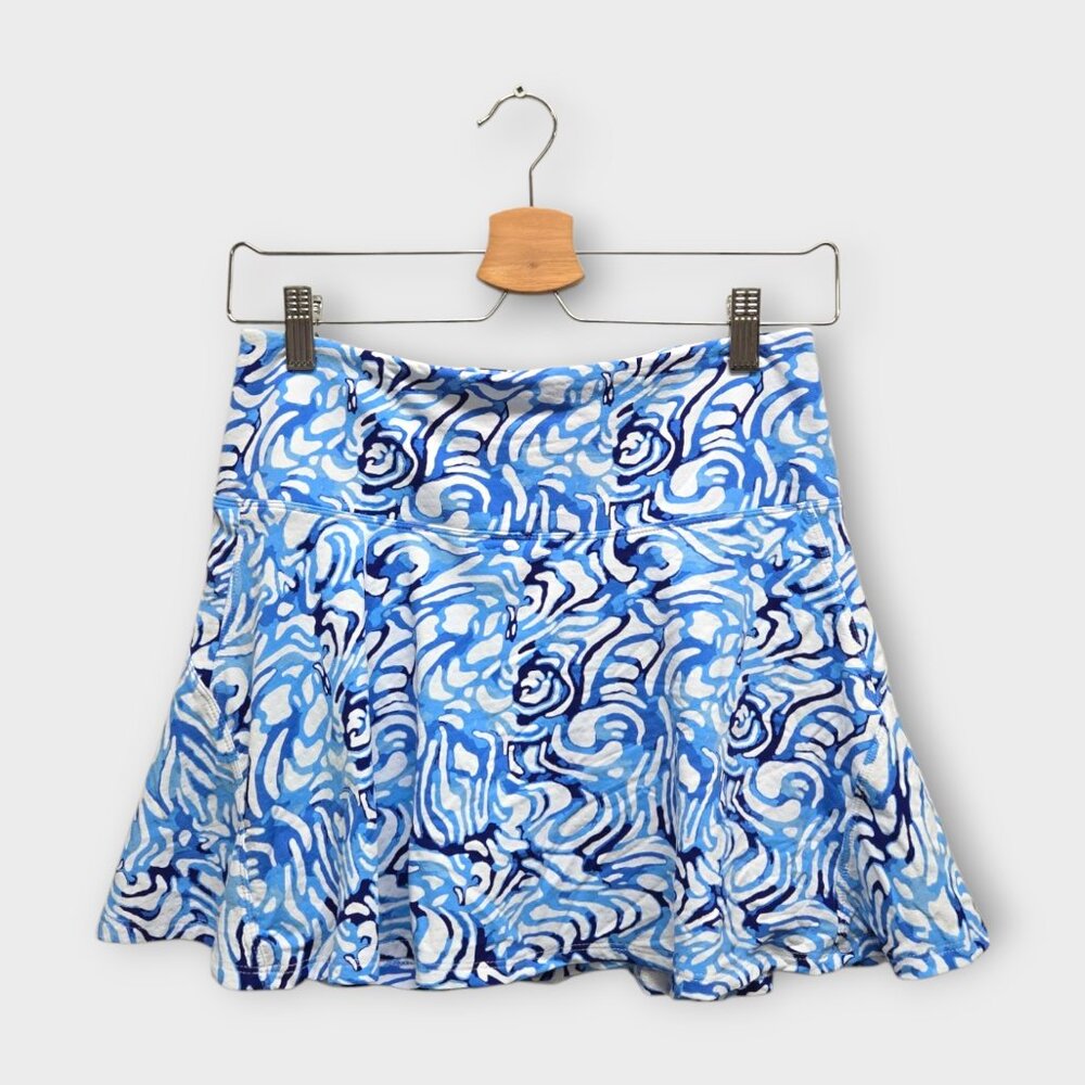IBKUL Golf Women's Skort Floral Print (Blue/White) - Small